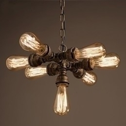 Designer Touch Decorative Rustic Lodge Vintage Electroplated Metal Chandelier