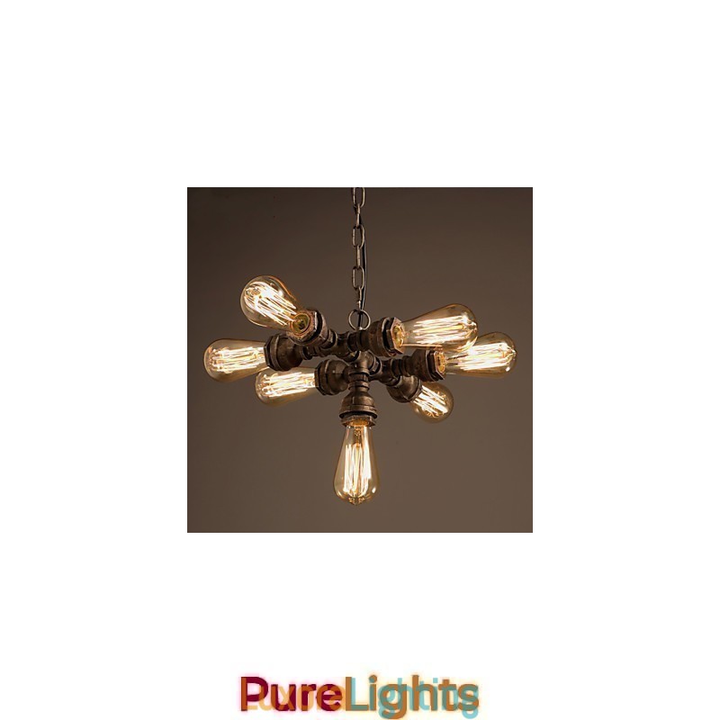 Designer Touch Decorative Rustic Lodge Vintage Electroplated Metal Chandelier