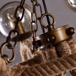 Designer Touch Decorative 6 Light Vintage Retro Pendant Light with Glass Shade