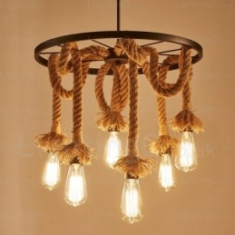 Designer Touch Decorative 6 Light Vintage Retro Pendant Light