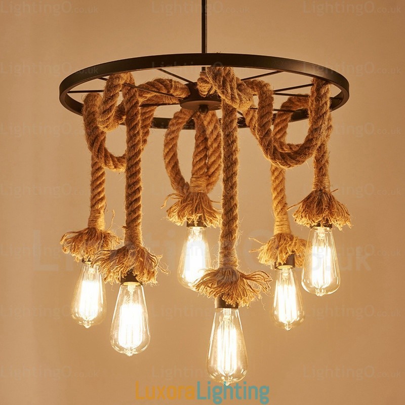 Designer Touch Decorative 6 Light Vintage Retro Pendant Light