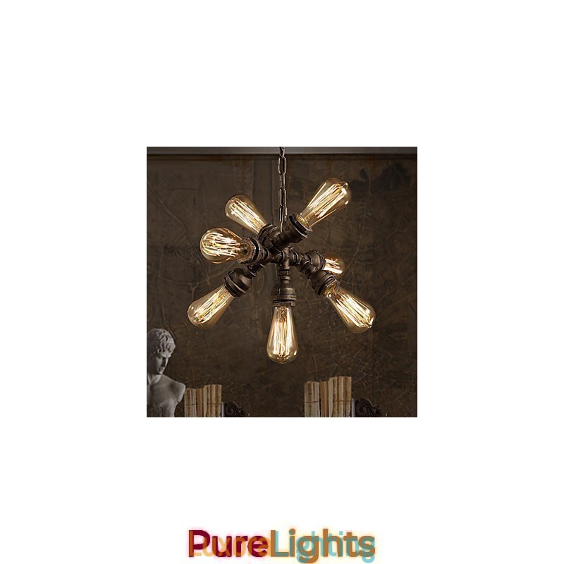 Designer Touch Decorative Rustic Lodge Vintage Electroplated Metal Chandelier