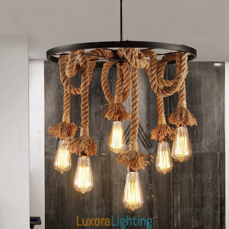 Designer Touch Decorative 6 Light Vintage Retro Pendant Light