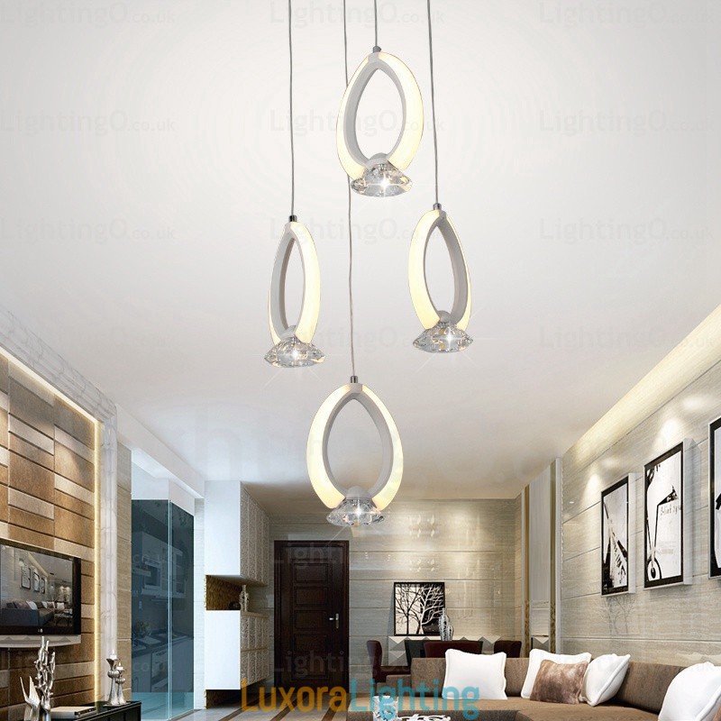 Designer Touch Decorative 1 Light Modern Contemporary Pendant Light with Crystal Shade
