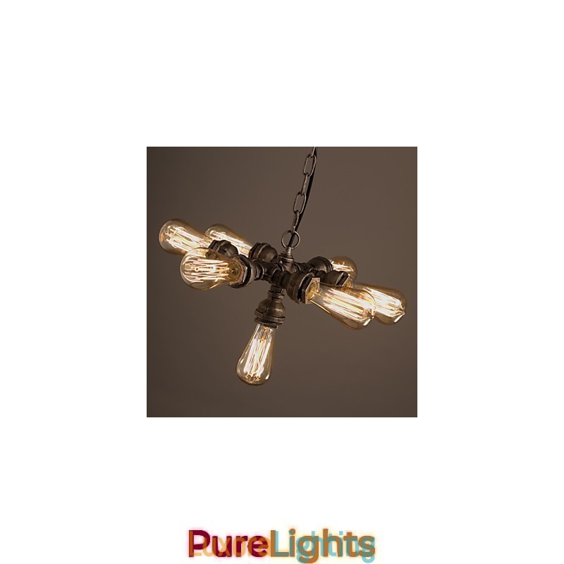 Designer Touch Decorative Rustic Lodge Vintage Electroplated Metal Chandelier