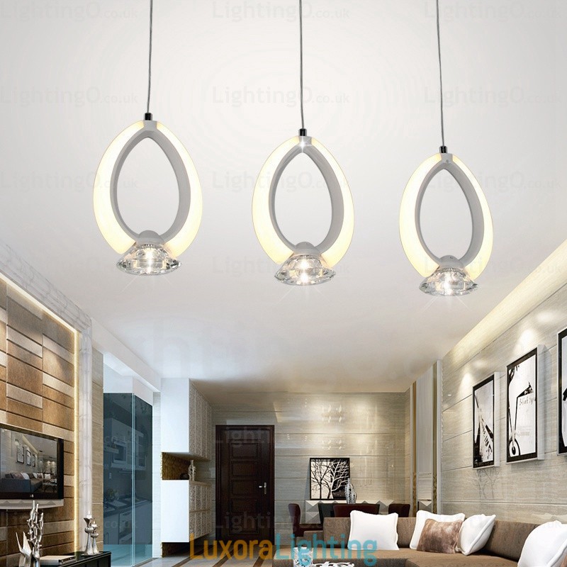 Designer Touch Decorative 1 Light Modern Contemporary Pendant Light with Crystal Shade