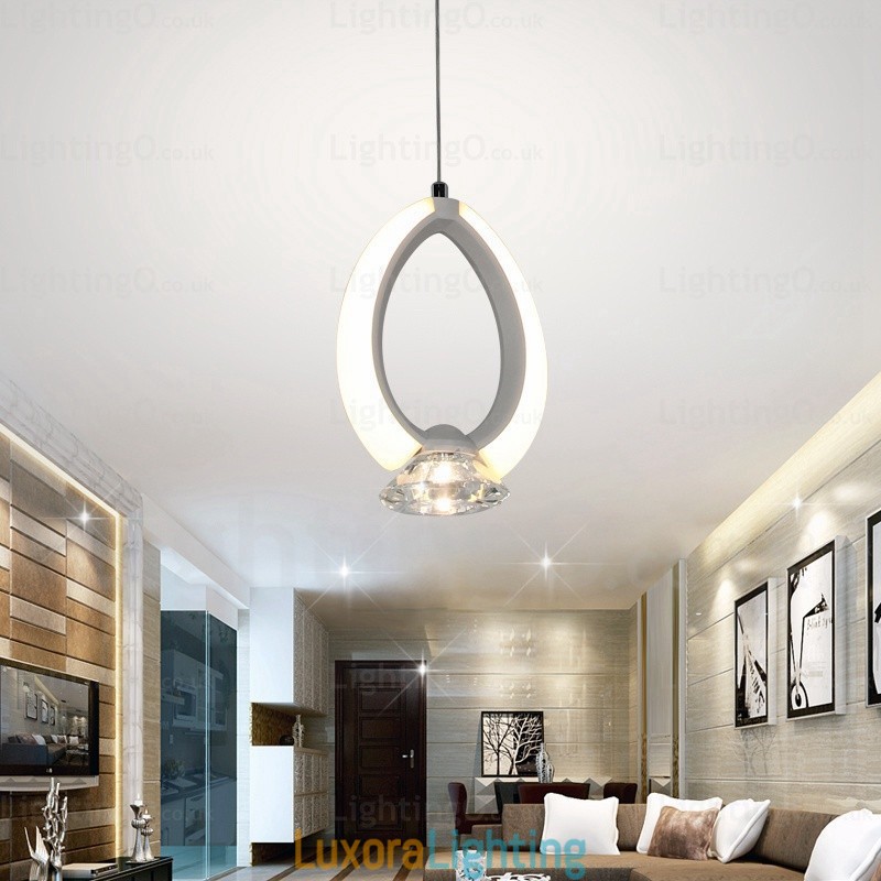 Designer Touch Decorative 1 Light Modern Contemporary Pendant Light with Crystal Shade