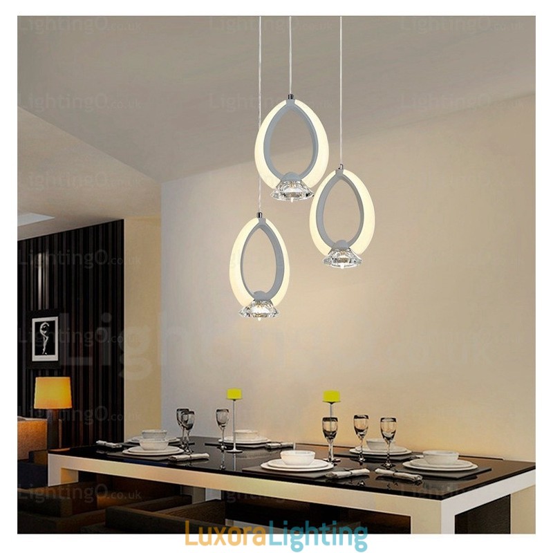 Designer Touch Decorative 1 Light Modern Contemporary Pendant Light with Crystal Shade