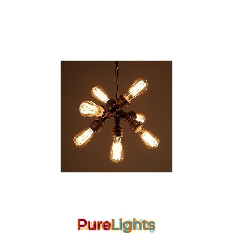 Designer Touch Decorative Rustic Lodge Vintage Electroplated Metal Chandelier