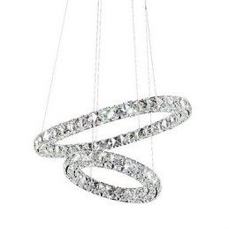 Designer Touch Decorative Crystal Pendant Light Lighting Modern 2 Rings Three Sides K9 Crystal Indoor Ceiling Lights Lamp Fixtures