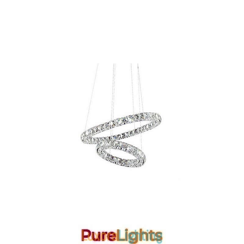 Designer Touch Decorative Crystal Pendant Light Lighting Modern 2 Rings Three Sides K9 Crystal Indoor Ceiling Lights Lamp Fixtures