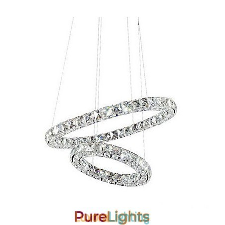 Designer Touch Decorative Crystal Pendant Light Lighting Modern 2 Rings Three Sides K9 Crystal Indoor Ceiling Lights Lamp Fixtures
