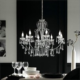 Designer Touch Decorative Traditional Classic Crystal Chrome Metal Chandelier