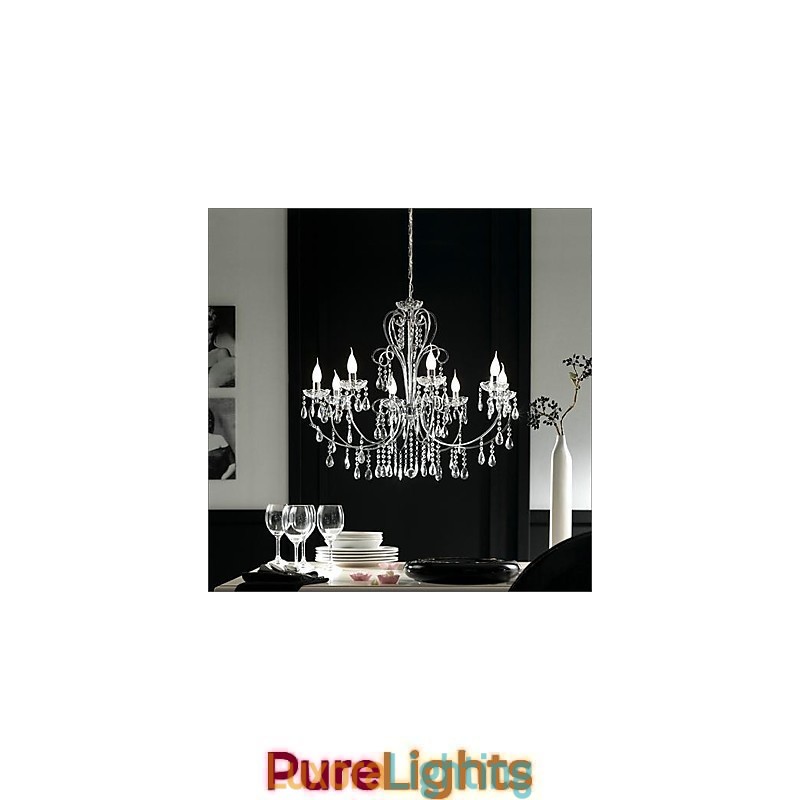 Designer Touch Decorative Traditional Classic Crystal Chrome Metal Chandelier