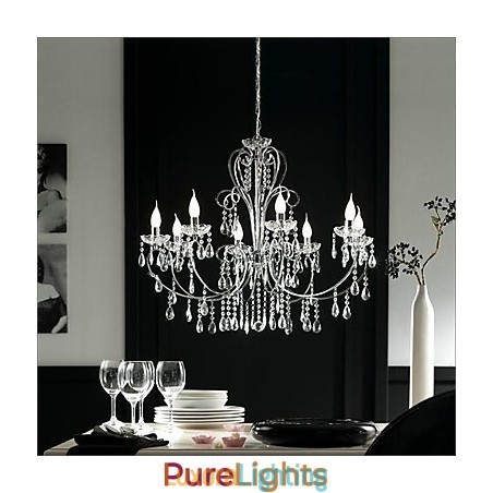 Designer Touch Decorative Traditional Classic Crystal Chrome Metal Chandelier