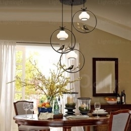 Designer Touch Decorative 1 Light Country Rustic Rural Pendant Light with Glass Shade