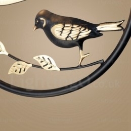 Designer Touch Decorative 1 Light Country Rustic Rural Pendant Light with Glass Shade