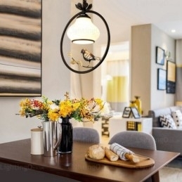 Designer Touch Decorative 1 Light Country Rustic Rural Pendant Light with Glass Shade