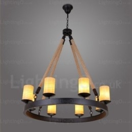 Designer Touch Decorative 8 Light Vintage Retro Pendant Light with Marble Shade