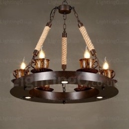 Designer Touch Decorative 9 Light Country Rustic Pendant Light