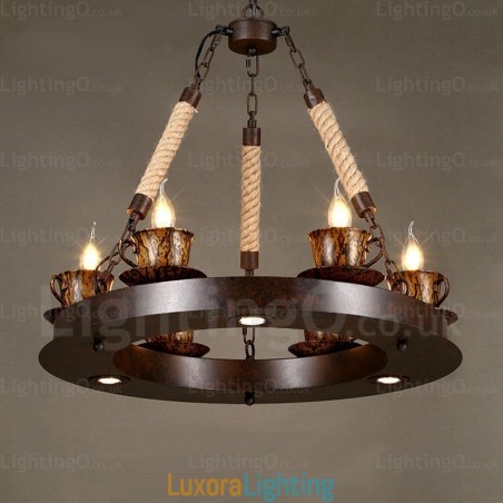 Designer Touch Decorative 9 Light Country Rustic Pendant Light