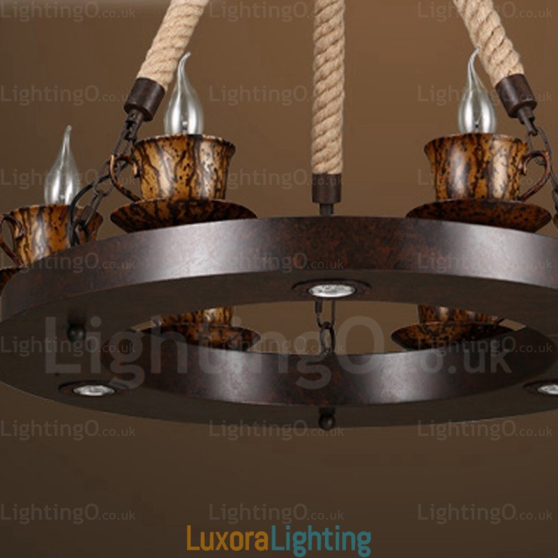 Designer Touch Decorative 9 Light Country Rustic Pendant Light