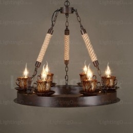 Designer Touch Decorative 9 Light Country Rustic Pendant Light
