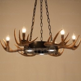 Designer Touch Decorative 9 Light Vintage Retro Rustic Antler Chandelier Pendant Light