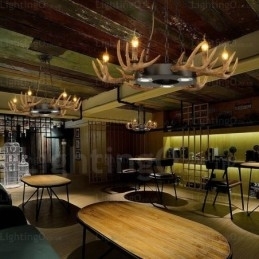Designer Touch Decorative 9 Light Vintage Retro Rustic Antler Chandelier Pendant Light