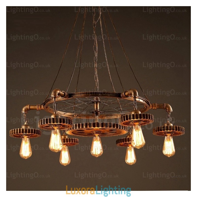 Designer Touch Decorative 7 Light Vintage Retro Pendant Light