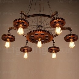 Designer Touch Decorative 7 Light Vintage Retro Pendant Light