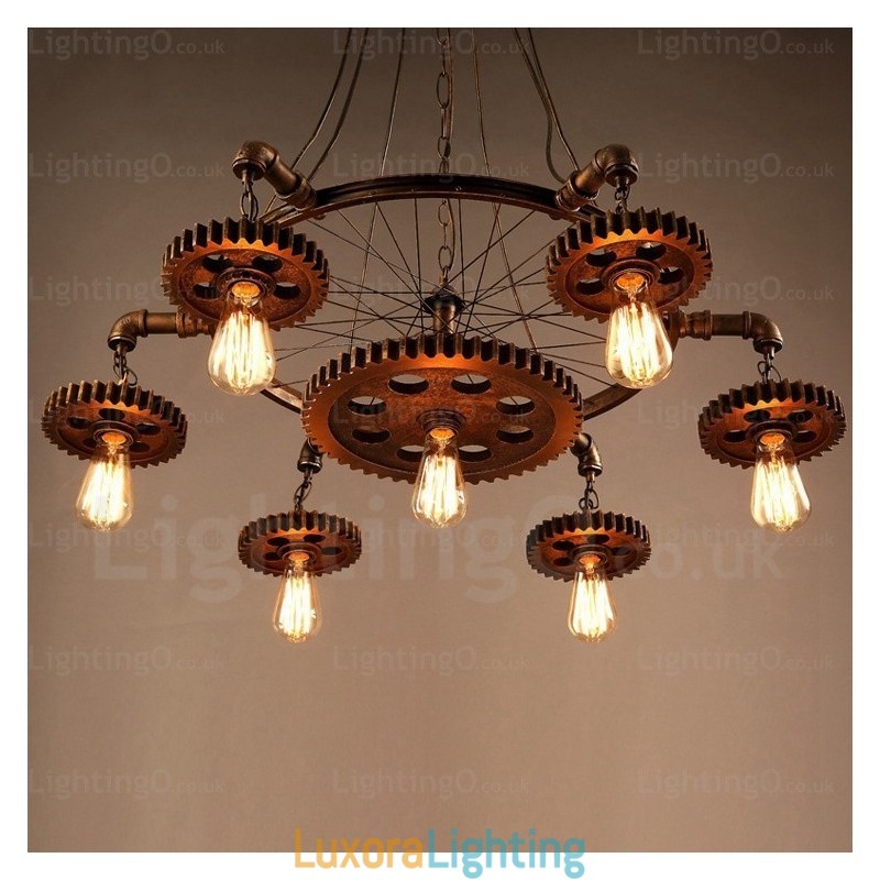 Designer Touch Decorative 7 Light Vintage Retro Pendant Light