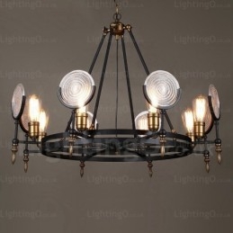 Designer Touch Decorative 6 Light Vintage Retro Pendant Light with Glass Shade