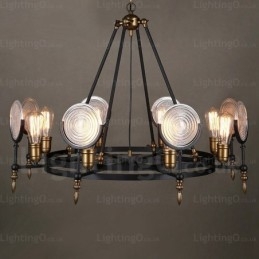 Designer Touch Decorative 6 Light Vintage Retro Pendant Light with Glass Shade