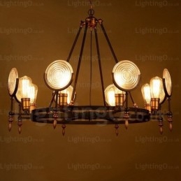Designer Touch Decorative 6 Light Vintage Retro Pendant Light with Glass Shade