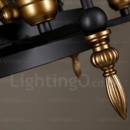 Designer Touch Decorative 6 Light Vintage Retro Pendant Light with Glass Shade