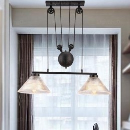 Designer Touch Decorative 2 Light Modern Contemporary Pendant Light with Glass Shade