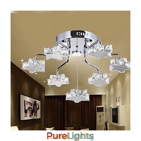 Designer Touch Decorative Flush Mount 7 Light Modern Electroplated Stainless