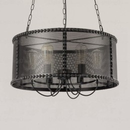 Designer Touch Decorative 6 Light Vintage Retro Pendant Light with Stainless Steel Shade