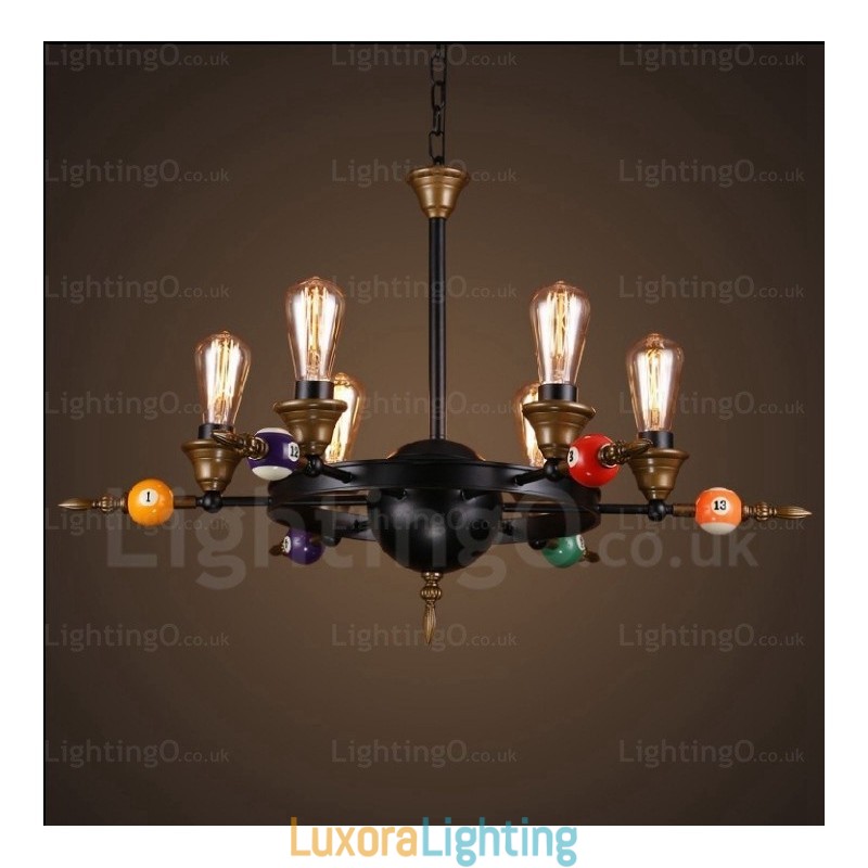 Designer Touch Decorative 4 Light Country Rustic Vintage Retro Pendant Light