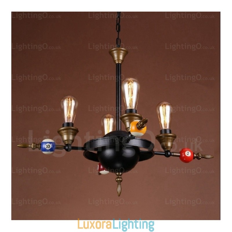 Designer Touch Decorative 4 Light Country Rustic Vintage Retro Pendant Light