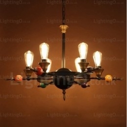 Designer Touch Decorative 4 Light Country Rustic Vintage Retro Pendant Light