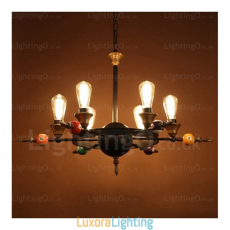 Designer Touch Decorative 4 Light Country Rustic Vintage Retro Pendant Light