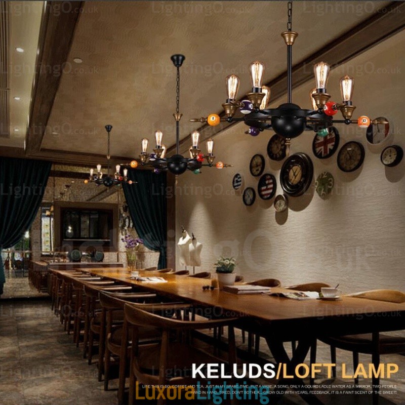 Designer Touch Decorative 4 Light Country Rustic Vintage Retro Pendant Light