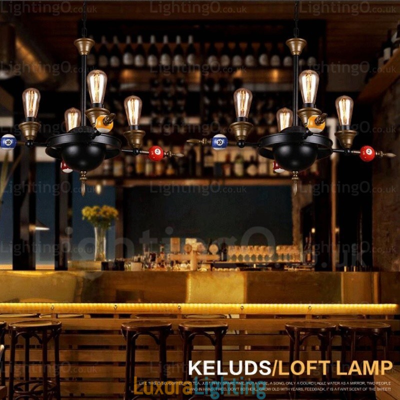 Designer Touch Decorative 4 Light Country Rustic Vintage Retro Pendant Light