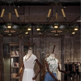 Designer Touch Decorative 6 Light Vintage Retro Pendant Light with Stainless Steel Shade