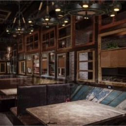 Designer Touch Decorative 6 Light Vintage Retro Pendant Light with Stainless Steel Shade