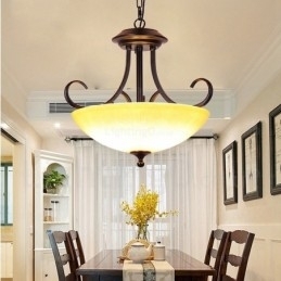 Designer Touch Decorative 3 Light Country Rustic Pendant Light with Glass Shade