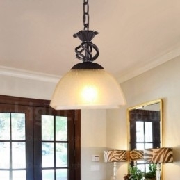 Designer Touch Decorative 1 Light Country Rustic Pendant Light with Glass Shade