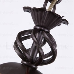 Designer Touch Decorative 1 Light Country Rustic Pendant Light with Glass Shade